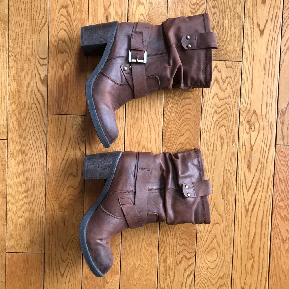 Brown heeled boots